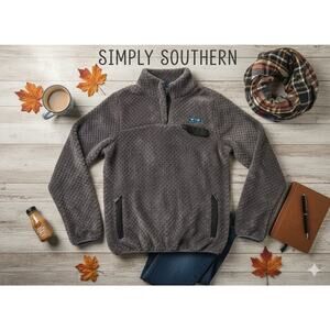 Simply Southern Dusty Plum Soft Fleece Pullover Sz. L